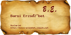 Barsi Erzsébet névjegykártya